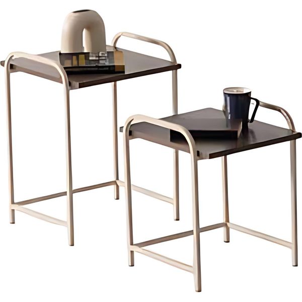 Set Di 2 Tavolini: Tavolino Minimalista, Stabile Ed Elegante-image