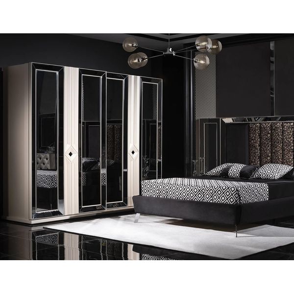Armadio Moderno Armadio In Legno Camera Da Letto Design Bianco-image