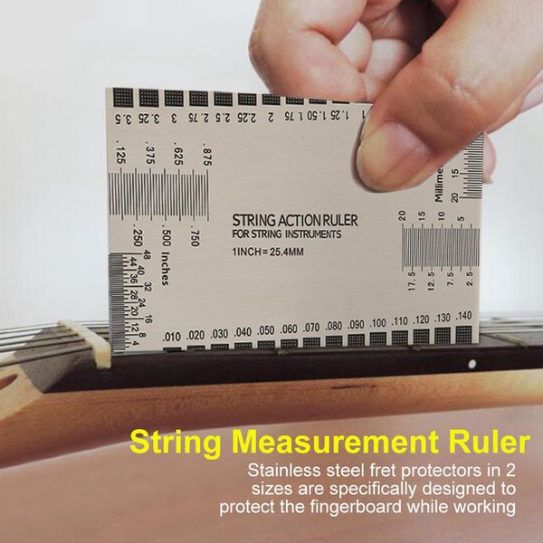 Indicatore Dell'azione Delle Corde, Pratico Strumento Anti-Chitarra In Acciaio Inossidabile, Non Facile Da Danneggiare Lavorazione Fine Per Chitarra Basso-image