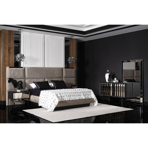 Arredo Completo Camera Da Letto Moderna Letto 2X Comodini Tavolo Da Toilette Wi-image
