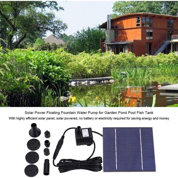 Pompa Dell'acqua Della Fontana Di Energia Solare Per Il Serbatoio Del Pesce Dello Stagno Del Giardino-image