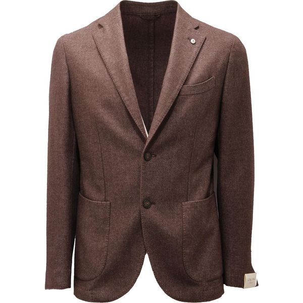 1142AD Giacca Uomo L.B.M. 1911 Tailored Slim Fit Mix Wool Brown Jacket Men-image