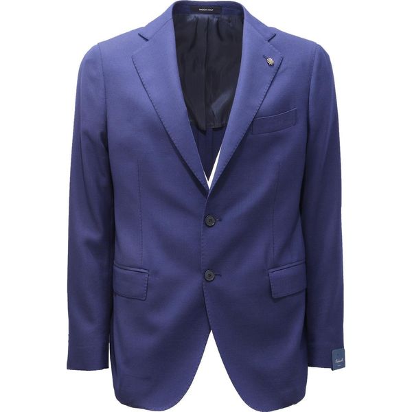 1746AG Giacca Uomo Bastianello Angelo Nardelli Blue Wool Textured Jacket Man-image