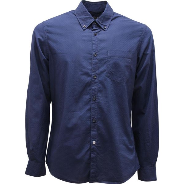 L3866 Camicia Uomo Fred Mello Man Garment Dyed Shirt Blue-image