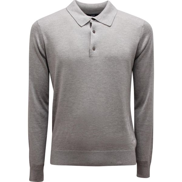M7976 Polo Uomo Alpha Studio Man Silk/Cashmere Polo Shirt-image