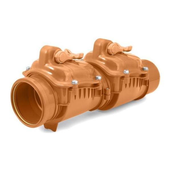 Doppio Deflettore Antiriflusso Airfit Dn 160 Con Chiusure Manuali Aggiuntive, Rosso-Marrone-image