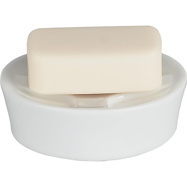 Portasapone Spirella Accessori Decorativi Per Il Bagno Portasapone "Max"" Dimensioni: 10,5 X 3,5 X 3,5 Cm - Bianco"-image