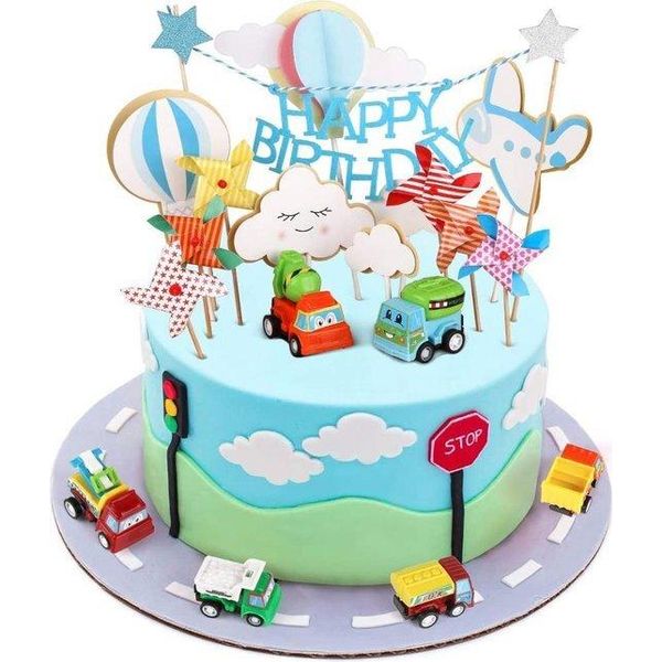 Joyoldelf Cake Toppers 1° Compleanno Ragazzo Decorazione Torta Auto Decorazione Torta Giocattolo Decorazione Torta Unicorno Decorazione Compleanno Ragazzo Regalo Compleanno Ragazzo-image