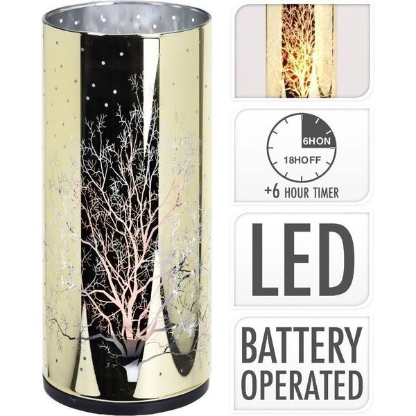 Homestyling Cilindro Decorativo In Vetro A Led 7X15 Cm KO-XX8113590-image