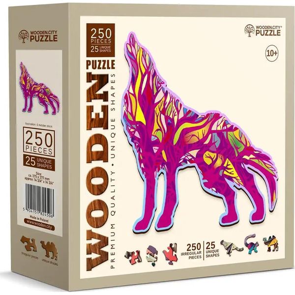 Wooden City Puzzle In Legno Lupo Urlante 250 Pezzi-image