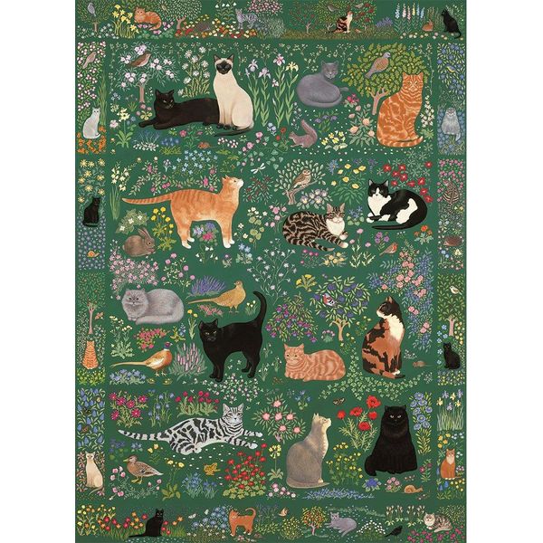 Gibsons Puzzle Arazzo Giardino 1000 Pezzi Gatti Fiori-image