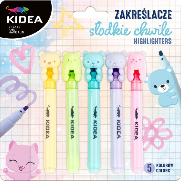 Evidenziatori Sweet Moments 5 Colori Kidea-image