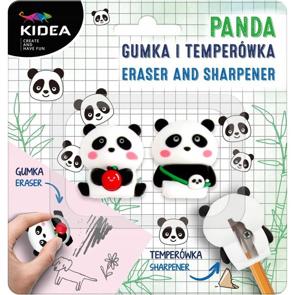Panda Kidea Gomma E Temperino In Blister-image