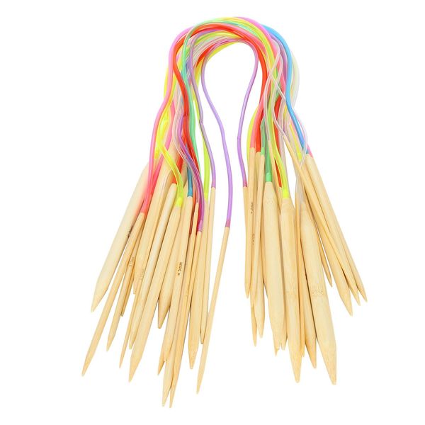 Aghi Circolari, Aghi Di Bambù, Aghi A Doppia Punta, Aghi A Tubo Di Colore, Set Di Aghi Per Maglieria, Accessori Per Aguglieria-image