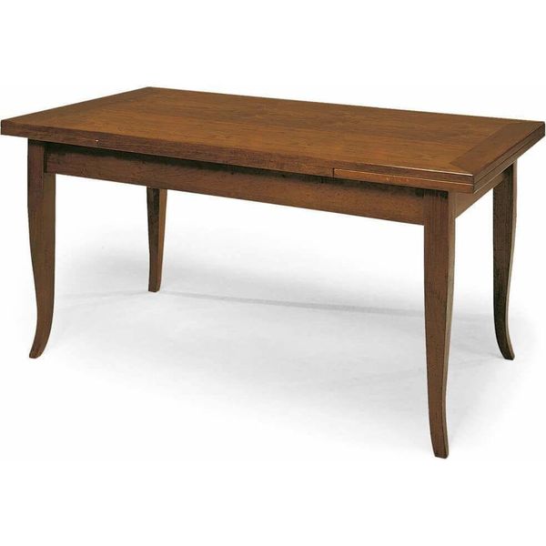 Milanihome.It - Tavolo Da Pranzo Allungabile Noce Cm 80X140/180/220 Per Interno Sala Da Pranzo Arte Poveradi Coloretinta Noce-image