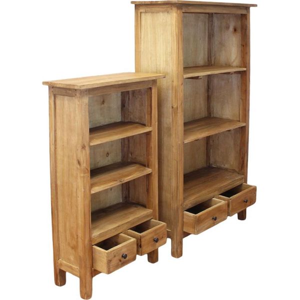 Milani Home - Libreria In Legno Di Mogano Cm 77 L X 33 P X 139 Hdi Coloremarrone-image