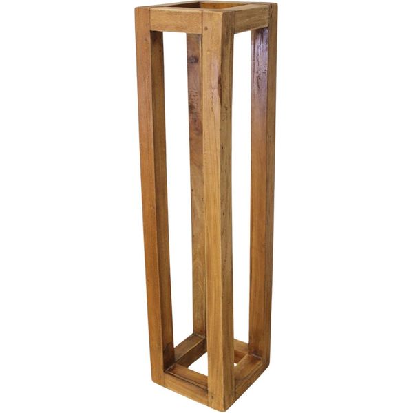 Milani Home - Fioriera Media In Legno Riciclato Cm 18 L X 18 P X 75 Hdi Coloremarrone-image