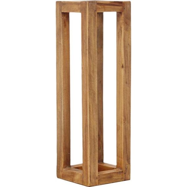 Milani Home - Fioriera Piccola In Legno Riciclato Cm 18 L X 18 P X 60 Hdi Coloremarrone-image