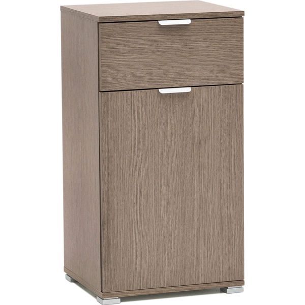 Milanihome.It - Armadietto Un Anta E Un Cassetto Per Soggiorno Cucina Bagno Fatto In Italia Cm 45X38X85 Hdi Colorerovere Grigio-image