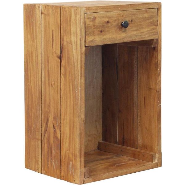 Milani Home - Mobiletto In Legno Riciclato Cm 35 L X 30 P X 55 Hdi Coloremarrone-image