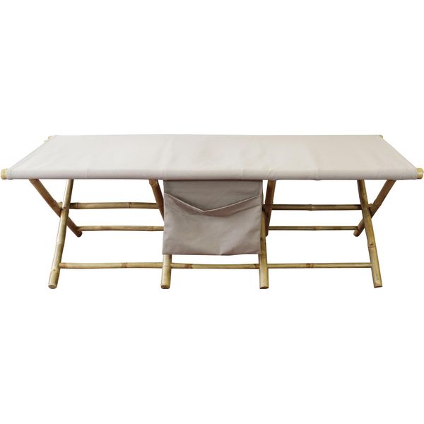 Milanihome.It - Lettino Da Giardino In Bamboo Di Design Per Esterno Giardino Cm 76 L X 180 P X 48 Hdi Colorebeige-image