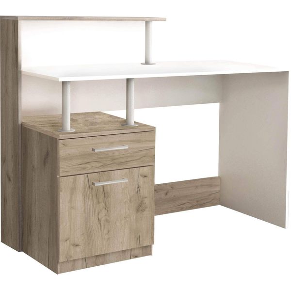 Milanihome.It - Scrivania Di Design Per Studio Moderna Con Cassetto 120X75/91X55 Hdi Colorerovere Grigio-image