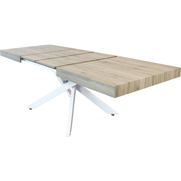 Milanihome.It - Tavolo Da Pranzo Allungabile Di Design Cm 90 L X 160 P X 75 Hdi Coloremarrone Chiaro-image