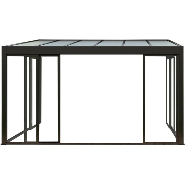 Milani Home - Veranda Addossata Copertura Policarbonato Cm 430 L X 300 P X 270 Hdi Coloregrigio Scuro-image