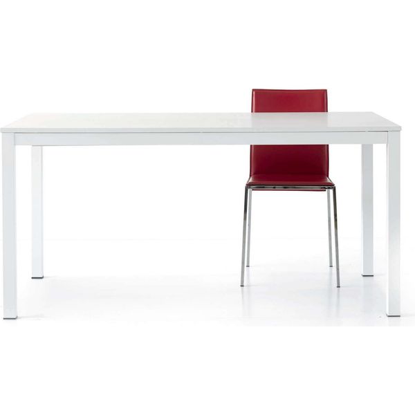 Milanihome.It - Tavolo Da Pranzo Moderno Di Design Allungabile Frassinato Con Struttura In Metallo 80X120/170Di Colorebianco-image