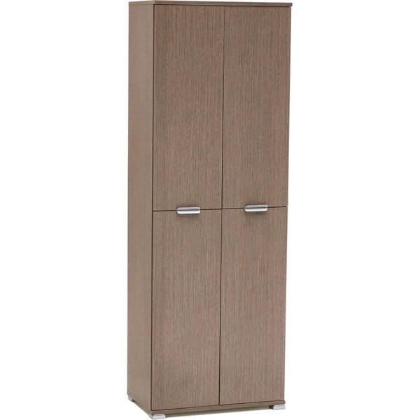 Milanihome.It - Armadio 4 Ante Per Soggiorno Cucina Bagno Fatto In Italia Cm 60X38X174 Hdi Colorerovere Grigio-image