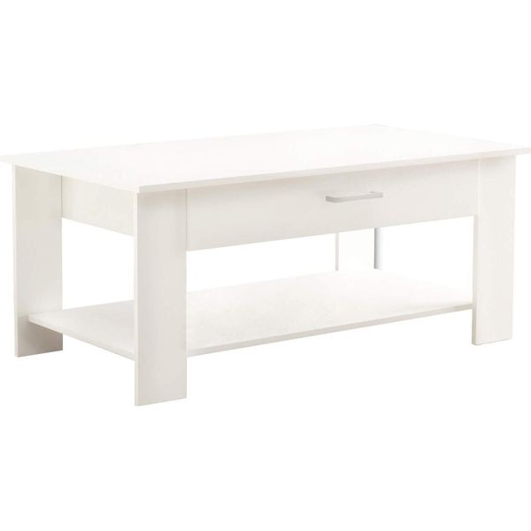 Milanihome.It - Tavolino Da Salotto Moderno Cm 110X60X44 Hdi Colorebianco-image