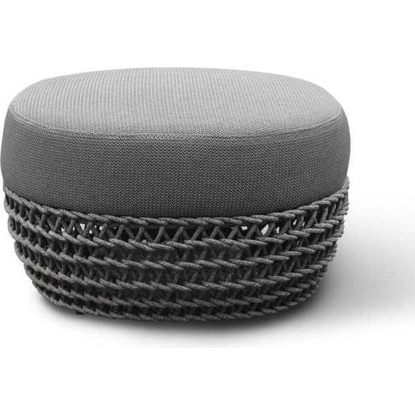 Milanihome.It - Pouf Da Esterno In Alluminio E Corda Di Design Per Esterno Giardino Cm 63 L X 63 P X 36 Hdi Coloregrigio-image