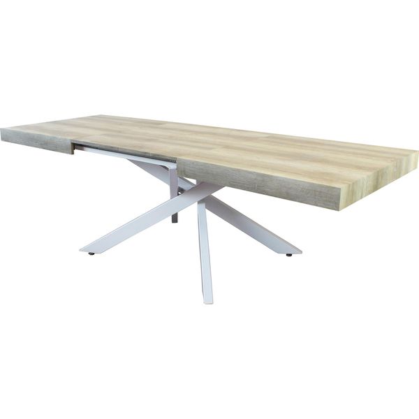 Milanihome.It - Tavolo Da Pranzo Allungabile Di Design Cm 90 L X 160 P X 75 Hdi Coloreecrù-image
