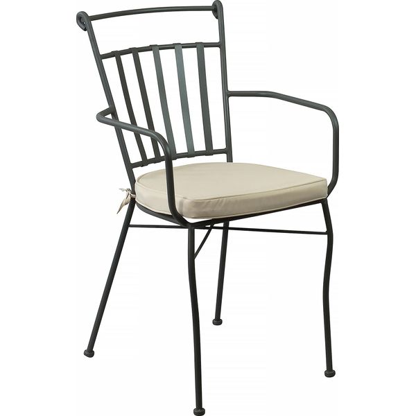 Milani Home - Poltrona In Metallo Verniciato A Polvere Antracite Cm 53 L X 51 P X 90 Hdi Coloreantracite-image