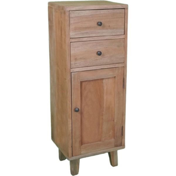 Milani Home - Mobiletto In Legno Di Mogano Cm 35 L X 30 P X 95 Hdi Coloremarrone-image
