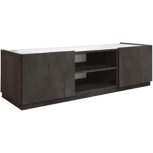 Milanihome.It - Porta Tv Moderno Di Design Moderno Industrial Cm 160 X 45 X 45 Hdi Coloreantracite-image