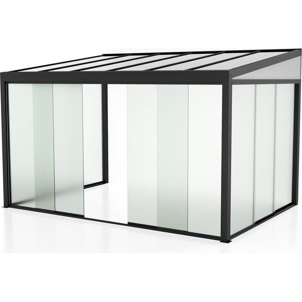 Milani Home - Laterale In Vetro Per Veranda Addossata Cm 270 L X 3 P X 218 Hdi Coloregrigio Scuro-image