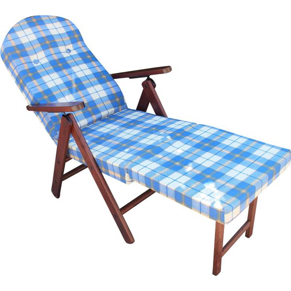 Milanihome.It - Poltrona Sdraio 4 Posizioni Blu Con Prolunga E Cuscino Per Interno, Veranda Salotto Porticodi Coloreblu-image