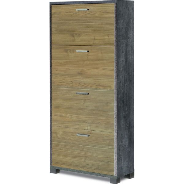 Scarpiera A 4 Ante Di Design Moderno Cm 70 L X 29 P X 154 H-image