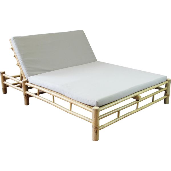 Milanihome.It - Letto Da Giardino In Bamboo Di Design Per Esterno Giardino Cm 150 L X 210 P X 36 Hdi Coloregrigio-image