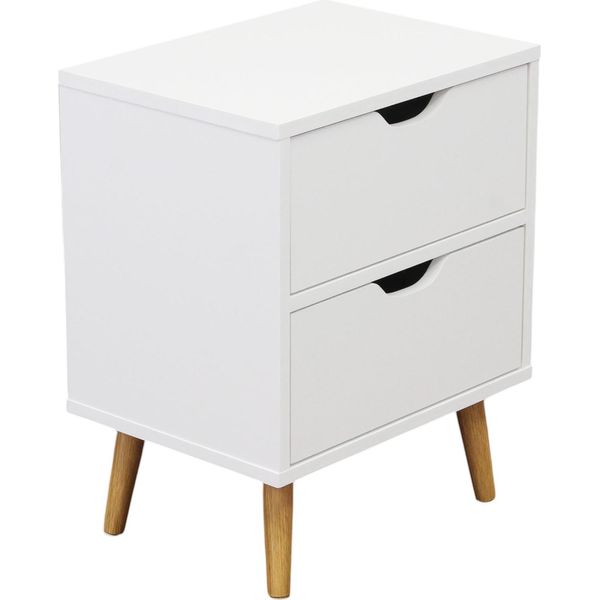 Milani Home - Comodino Stile Scandinavo Cm 40 L X 30 P X 50,5 Hdi Colorebianco-image
