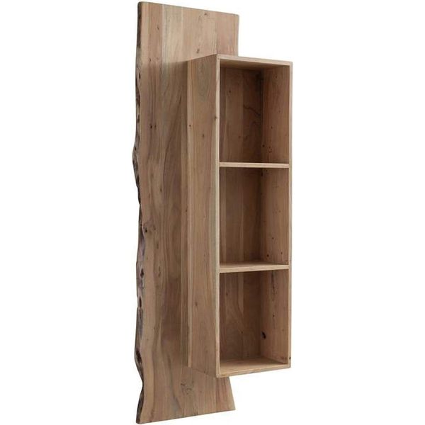 Milanihome.It - Libreria Pensile In Legno Massiccio Di Design Moderno Industrial Cm 50 X 25 X 96 Hdi Coloremarrone-image