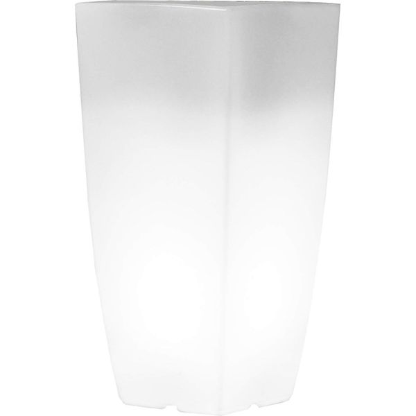 Milanihome.It - Vaso Luminoso Per Esterno Giardino Con Luce Bianca Cm 33 X 33 X 70 Hdi Colorebianco-image