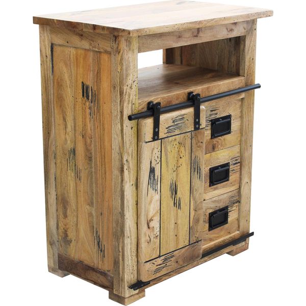 Milanihome.It - Mobiletto Legno Di Mango Di Design Moderno Industrial Cm 70X45X90 Hdi Coloremarrone-image
