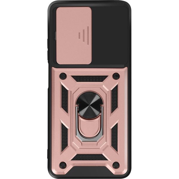 Avizar, Cover Oppo A5 Supporto Ad Anello E Fotocamera Scorrevole Antiurto Robusta, Oro Rosa-image