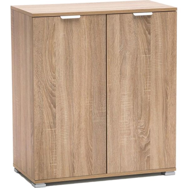 Milanihome.It - Armadietto Con 2 Ante Per Soggiorno Cucina Bagno Cm 75X38X85 Hdi Coloremarrone Chiaro-image