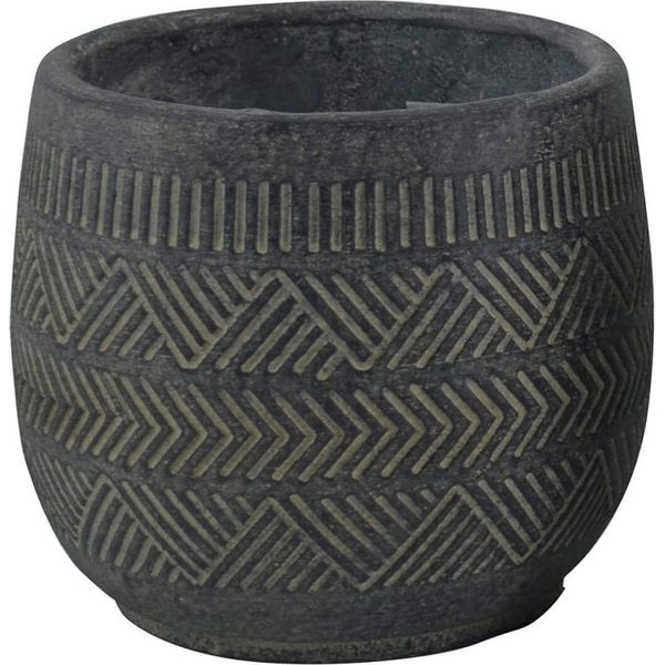 Milanihome.It - Vaso In Fibra Sintetica Di Design Moderno Industrial Cm 13 X 13 X 11,5 Hdi Coloreantracite-image