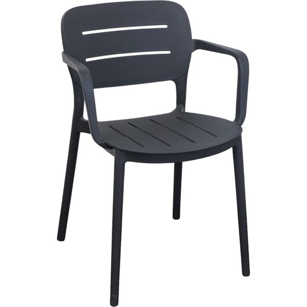 Milani Home - Poltrona In Polipropilene Impilabile Cm 52,5 L X 53 P X 79 Hdi Coloreantracite-image