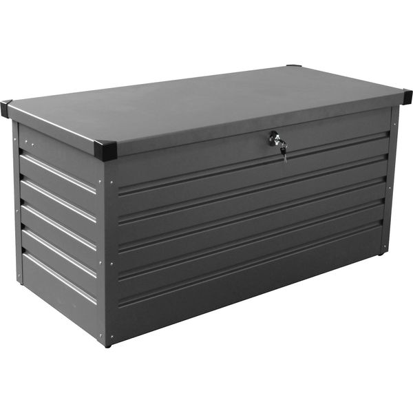 Milanihome.It - Baule Da Giardino In Alluminio Di Design Per Esterno Giardino Cm 130 L X 61 P X 63 Hdi Coloreantracite-image
