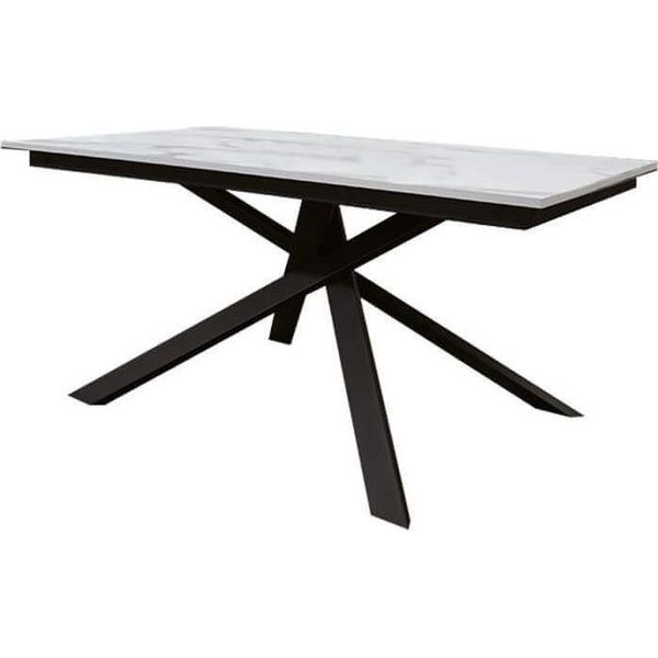 Milanihome.It - Tavolo Da Pranzo Allungabile Di Design Moderno Industrial Cm 80 X 120/160 X 77 Hdi Coloremarmo-image